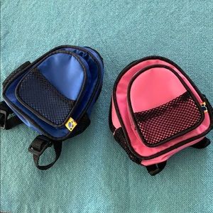 Pink and Blue Build-A-Bear Backpacks